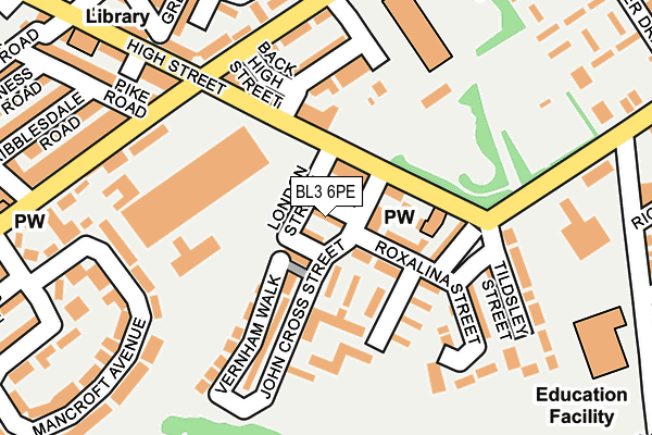 BL3 6PE map - OS OpenMap – Local (Ordnance Survey)