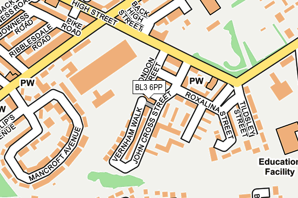 BL3 6PP map - OS OpenMap – Local (Ordnance Survey)