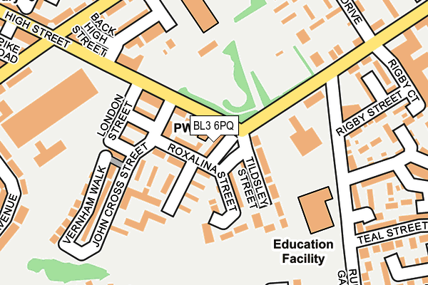 BL3 6PQ map - OS OpenMap – Local (Ordnance Survey)