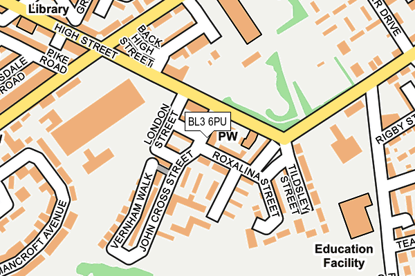 BL3 6PU map - OS OpenMap – Local (Ordnance Survey)