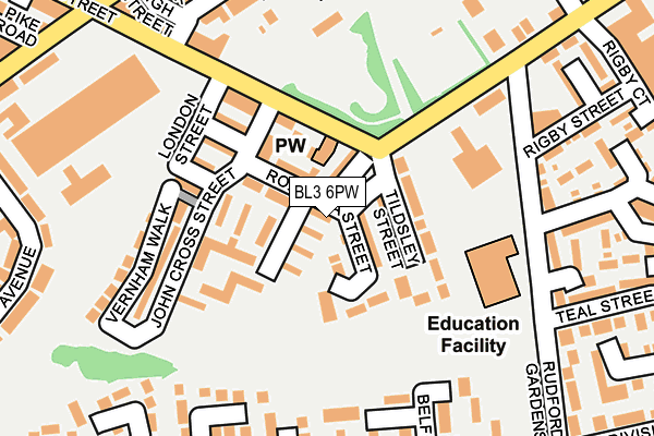 BL3 6PW map - OS OpenMap – Local (Ordnance Survey)