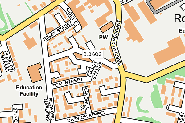 BL3 6QG map - OS OpenMap – Local (Ordnance Survey)