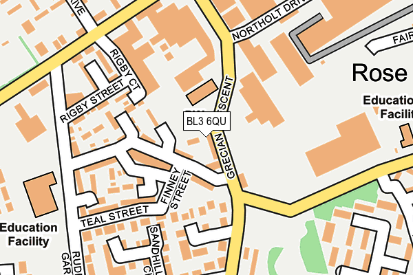 BL3 6QU map - OS OpenMap – Local (Ordnance Survey)