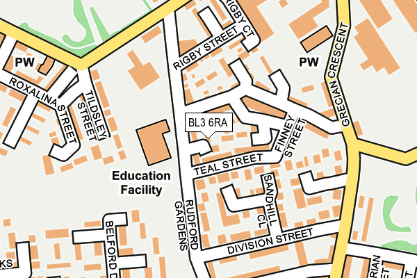 BL3 6RA map - OS OpenMap – Local (Ordnance Survey)
