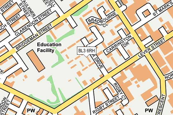 BL3 6RH map - OS OpenMap – Local (Ordnance Survey)