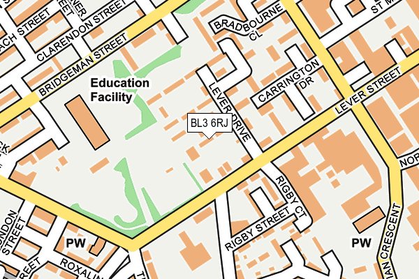BL3 6RJ map - OS OpenMap – Local (Ordnance Survey)