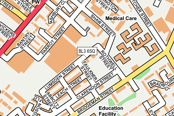 BL3 6SQ map - OS OpenMap – Local (Ordnance Survey)