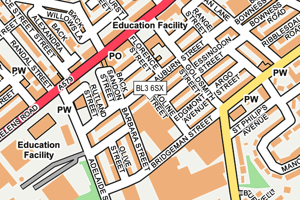 BL3 6SX map - OS OpenMap – Local (Ordnance Survey)