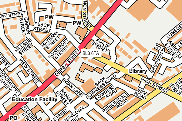 BL3 6TA map - OS OpenMap – Local (Ordnance Survey)