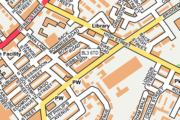 BL3 6TD map - OS OpenMap – Local (Ordnance Survey)