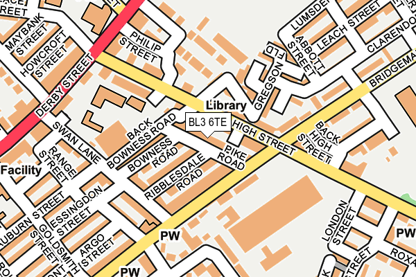 BL3 6TE map - OS OpenMap – Local (Ordnance Survey)