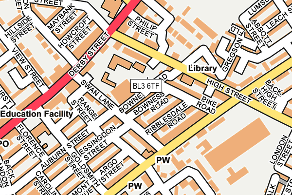 BL3 6TF map - OS OpenMap – Local (Ordnance Survey)