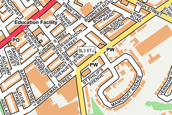 BL3 6TJ map - OS OpenMap – Local (Ordnance Survey)