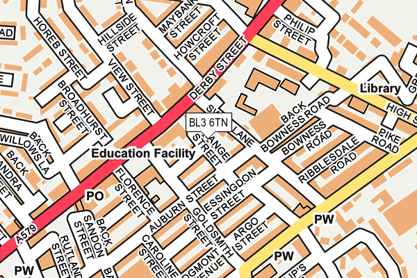 BL3 6TN map - OS OpenMap – Local (Ordnance Survey)