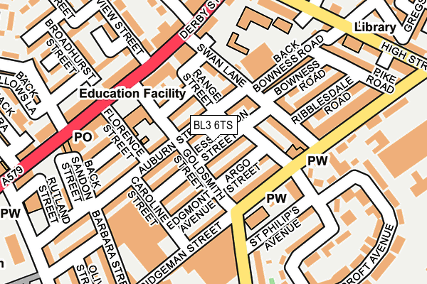 BL3 6TS map - OS OpenMap – Local (Ordnance Survey)