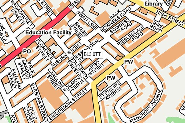 BL3 6TT map - OS OpenMap – Local (Ordnance Survey)