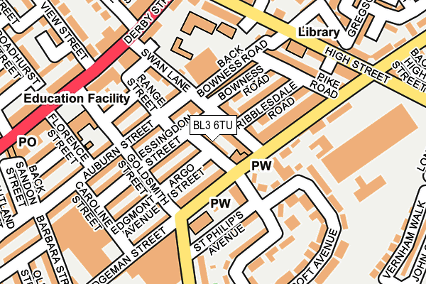 BL3 6TU map - OS OpenMap – Local (Ordnance Survey)