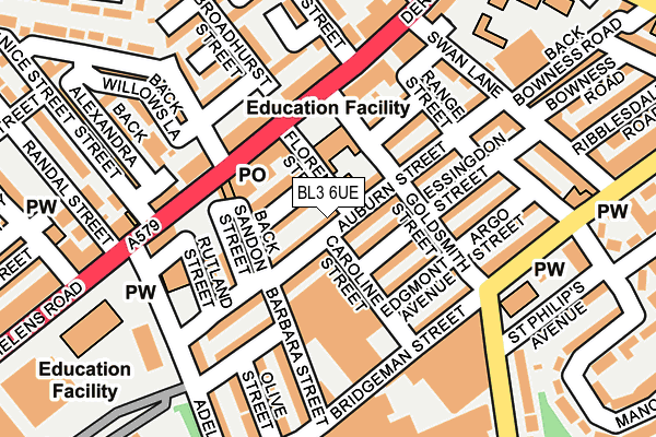 BL3 6UE map - OS OpenMap – Local (Ordnance Survey)