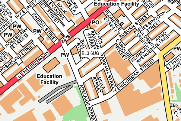 BL3 6UG map - OS OpenMap – Local (Ordnance Survey)