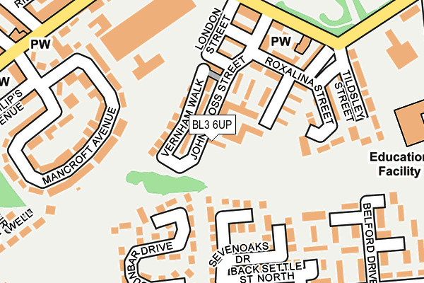 BL3 6UP map - OS OpenMap – Local (Ordnance Survey)