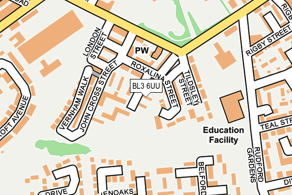 BL3 6UU map - OS OpenMap – Local (Ordnance Survey)