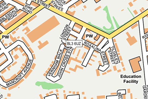 BL3 6UZ map - OS OpenMap – Local (Ordnance Survey)