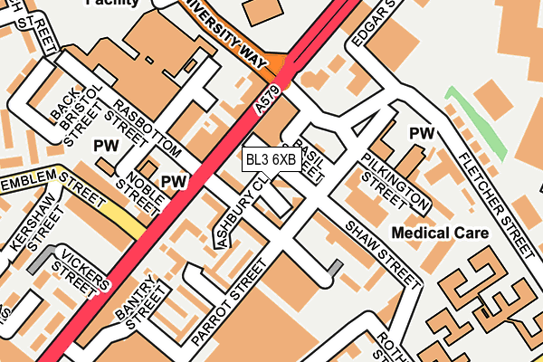 BL3 6XB map - OS OpenMap – Local (Ordnance Survey)