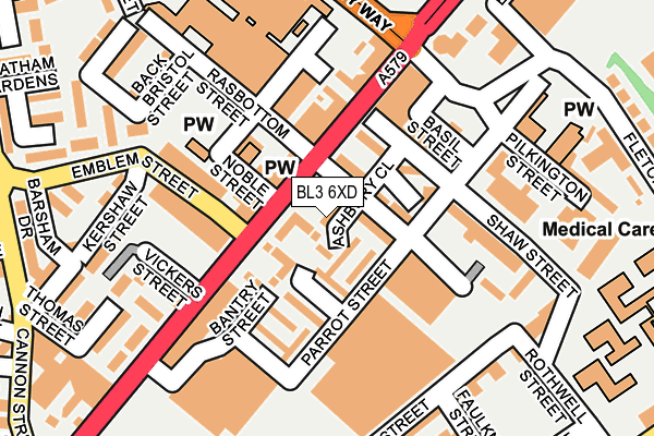 BL3 6XD map - OS OpenMap – Local (Ordnance Survey)