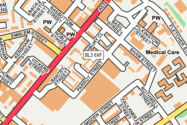 BL3 6XF map - OS OpenMap – Local (Ordnance Survey)