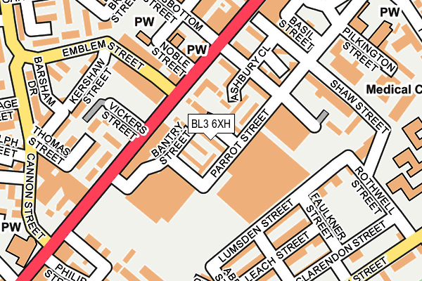 BL3 6XH map - OS OpenMap – Local (Ordnance Survey)