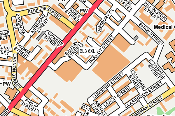 BL3 6XL map - OS OpenMap – Local (Ordnance Survey)