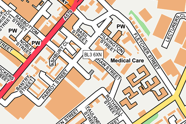 BL3 6XN map - OS OpenMap – Local (Ordnance Survey)