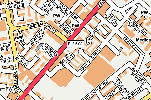 BL3 6XQ map - OS OpenMap – Local (Ordnance Survey)