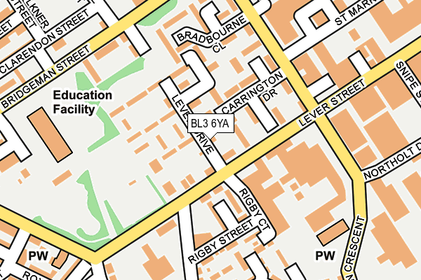 BL3 6YA map - OS OpenMap – Local (Ordnance Survey)