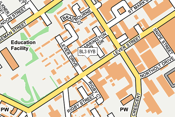 BL3 6YB map - OS OpenMap – Local (Ordnance Survey)