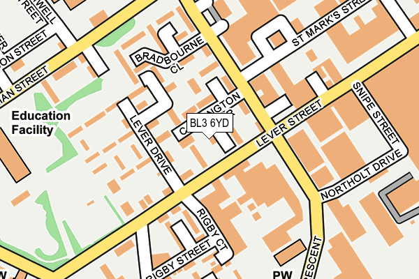 BL3 6YD map - OS OpenMap – Local (Ordnance Survey)