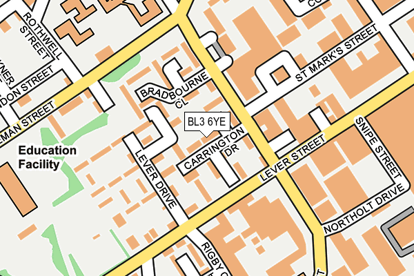 BL3 6YE map - OS OpenMap – Local (Ordnance Survey)