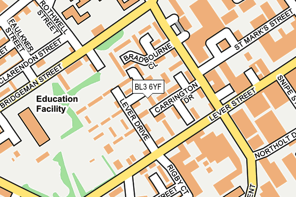 BL3 6YF map - OS OpenMap – Local (Ordnance Survey)