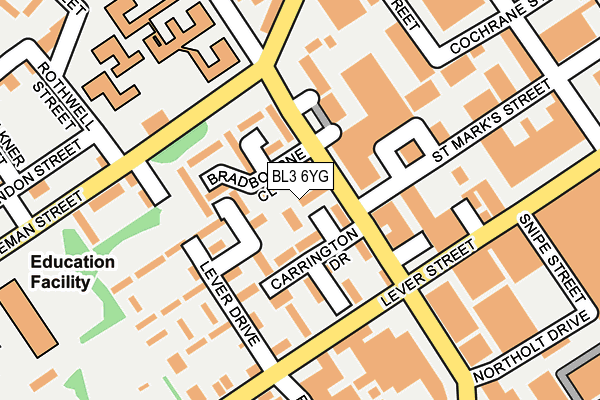 BL3 6YG map - OS OpenMap – Local (Ordnance Survey)
