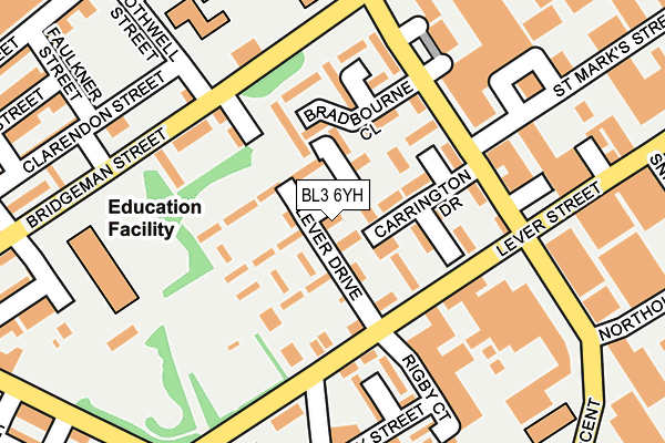 BL3 6YH map - OS OpenMap – Local (Ordnance Survey)