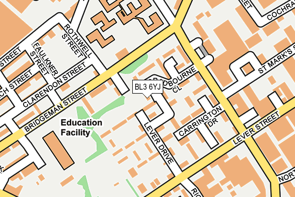 BL3 6YJ map - OS OpenMap – Local (Ordnance Survey)