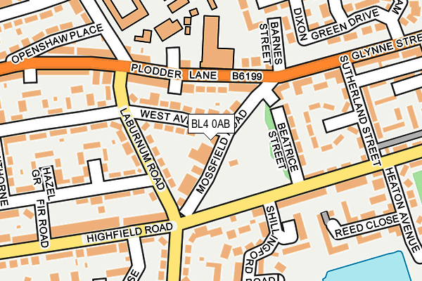 BL4 0AB map - OS OpenMap – Local (Ordnance Survey)
