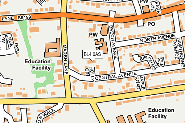 BL4 0AS map - OS OpenMap – Local (Ordnance Survey)