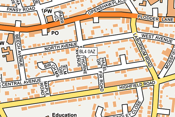 BL4 0AZ map - OS OpenMap – Local (Ordnance Survey)