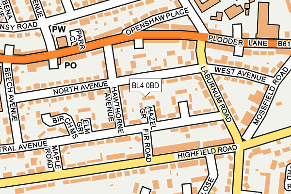 BL4 0BD map - OS OpenMap – Local (Ordnance Survey)