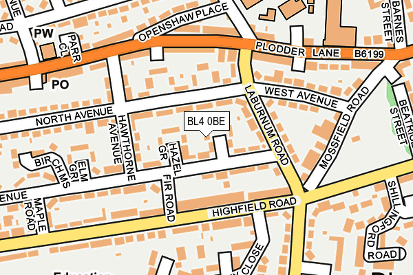 BL4 0BE map - OS OpenMap – Local (Ordnance Survey)