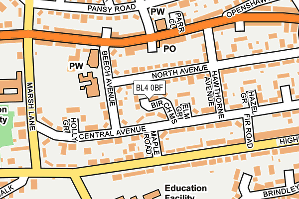 BL4 0BF map - OS OpenMap – Local (Ordnance Survey)