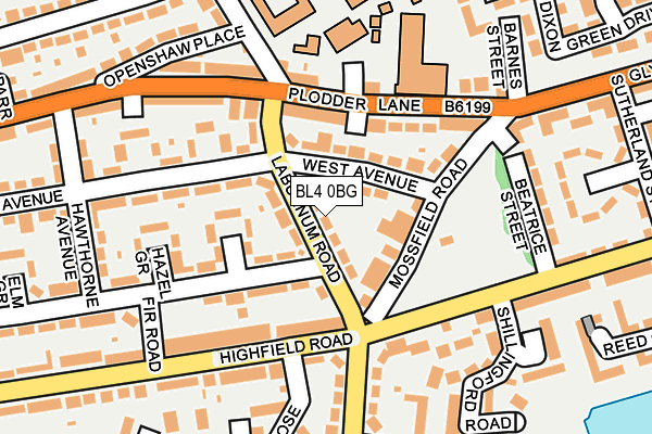 BL4 0BG map - OS OpenMap – Local (Ordnance Survey)