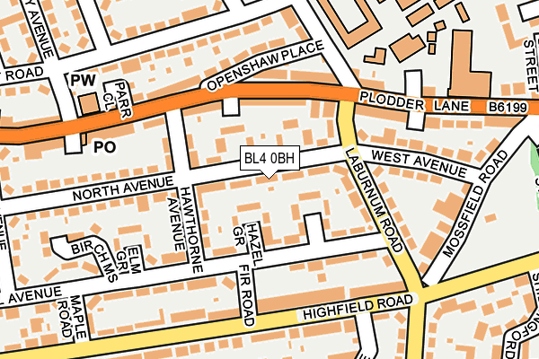 BL4 0BH map - OS OpenMap – Local (Ordnance Survey)