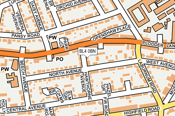 BL4 0BN map - OS OpenMap – Local (Ordnance Survey)
